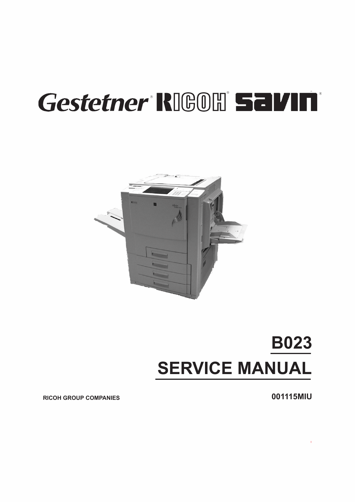 RICOH Aficio 6513 B023 Parts Service Manual-1